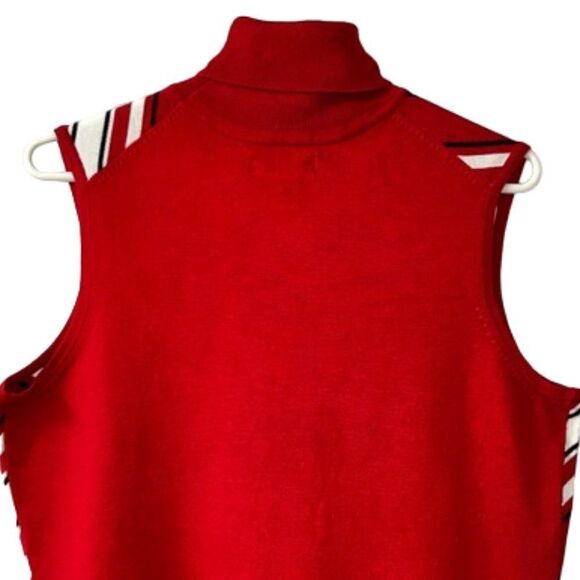 FINAL PRICE Worthington Striped Sleeveless Knit Turtleneck Top Size Large - Picture 5 of 7